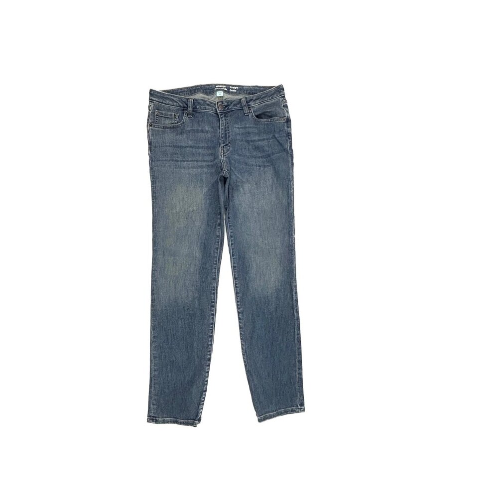Amazon‎ Essentials Straight Women's size 12 Long Medium Wash Blue Denim jeans